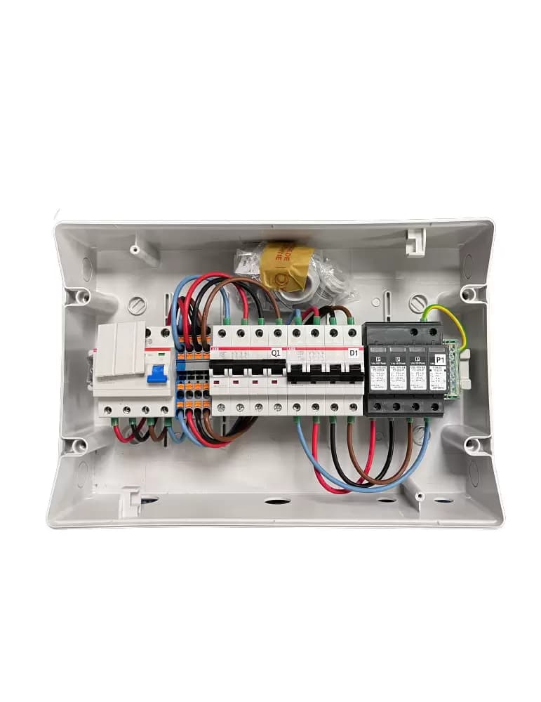 Eutelec – Coffret de protection AC 8/10kW 50A 300mA – avec parafoudre T2 – Triphasé