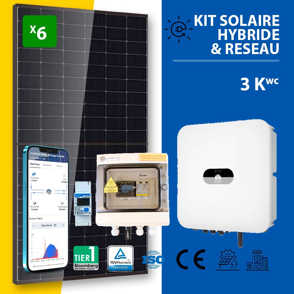 Kit Huawei 3kWc • DMEGC 500 • 3KTL-L1 •