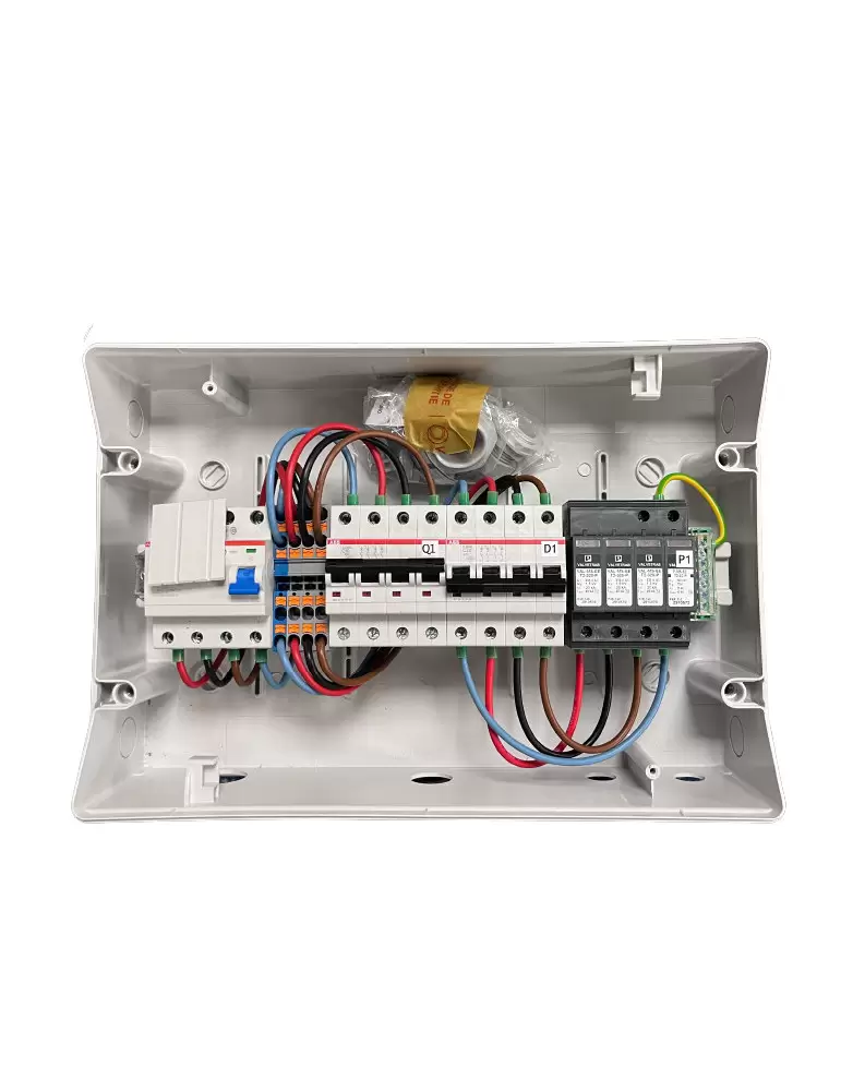 Eutelec – Coffret de protection AC 15/20kW 32A avec parafoudre T2 – triphasé – coffret PVC